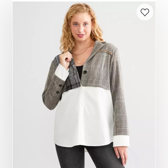 Mystree Mixed Print Button-Down Shirt or Blazer/ Size small/ NWOT - Picture 3 of 11